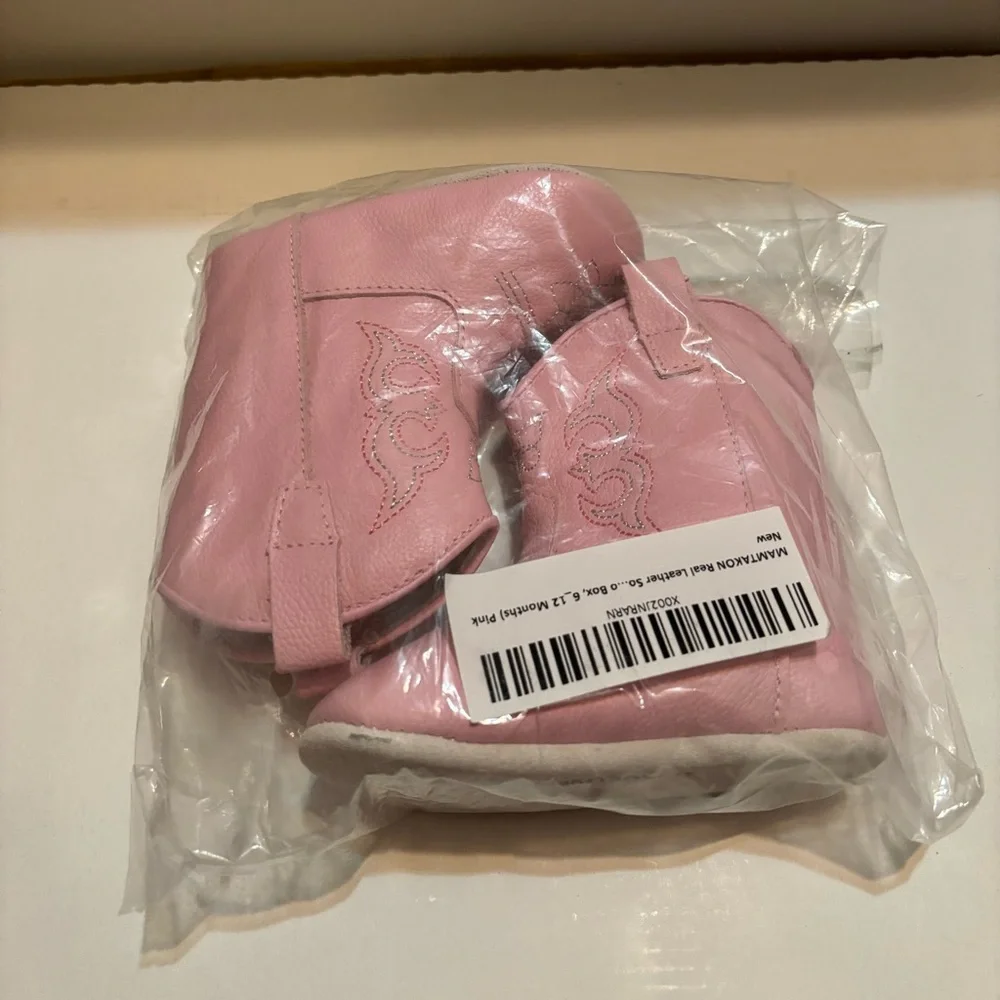 Mamtakon Leather Soft Soled Baby Cowgirl Boots 6-12m